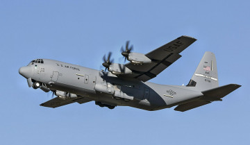 Картинка c-130 авиация военно-транспортные+самолёты полет транспортник ввс сша