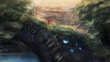 Картинка фэнтези драконы девочка морда арт дракон 3513 глаза