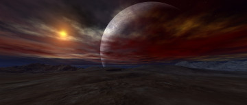 Картинка 3д+графика атмосфера настроение+ atmosphere+ +mood+ поверхность планета горы река