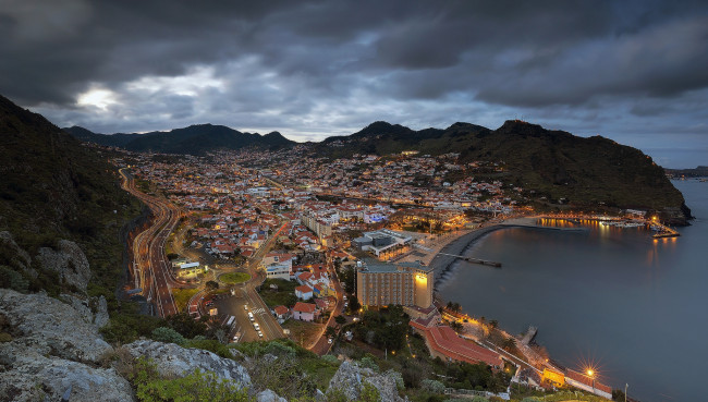 Обои картинки фото machico bay, города, - панорамы, побережье, залив мачико, португалия, остров мадейра