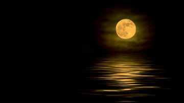 Картинка лунная+дорожка природа восходы закаты ночь луна лунная дорожка