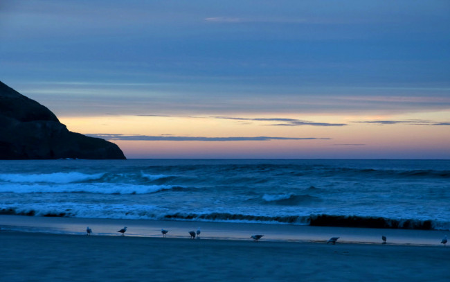 Обои картинки фото природа, побережье, скала, берег, закат, море