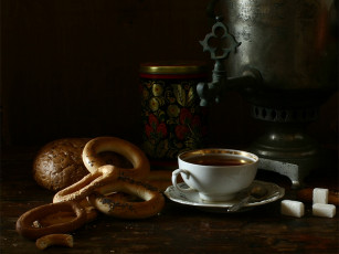 Картинка ира быкова Чай из самовара еда натюрморт