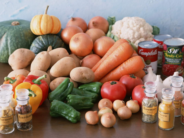 Обои картинки фото еда, овощи, томаты, помидоры, перец, картофель