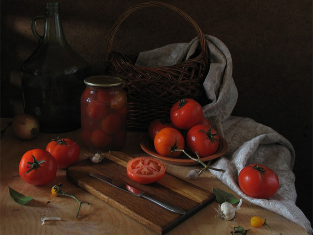 Обои картинки фото ира, быкова, еда, натюрморт, томаты, помидоры