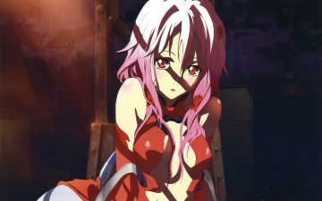 Картинка аниме guilty crown розовые волосы девушка взгляд