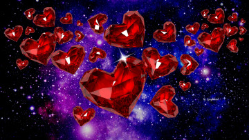 Картинка праздничные день+святого+валентина +сердечки +любовь алмазы