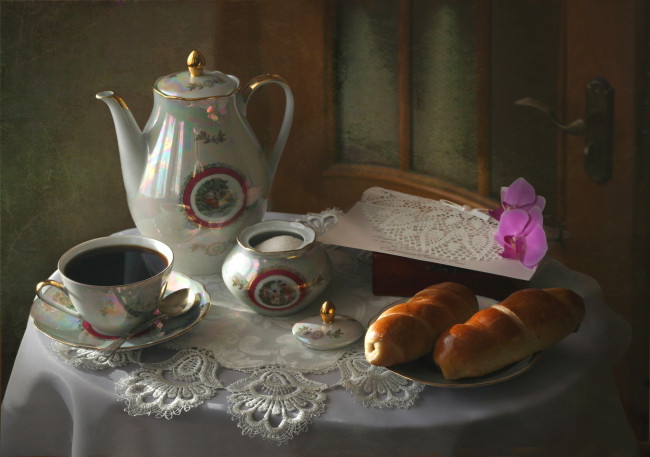 Обои картинки фото еда, натюрморт, булочки, чай, сахар