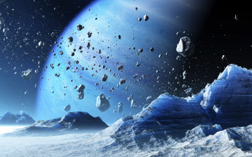 Картинка 3д+графика атмосфера настроение+ atmosphere+ +mood+ метеориты планета