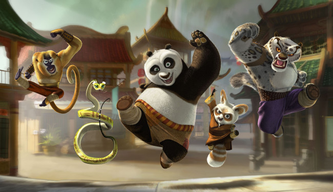 Обои картинки фото мультфильмы, kung fu panda 2, kung, fu, panda, кунг-фу, панда