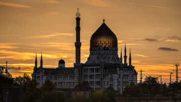 Картинка yenidze+in+dresden города дрезден+ германия мечеть рассвет