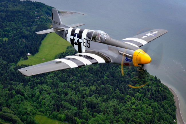 Обои картинки фото p-51c mustang, авиация, боевые самолёты, истребитель