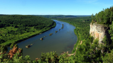 Картинка природа реки озера скала лес река