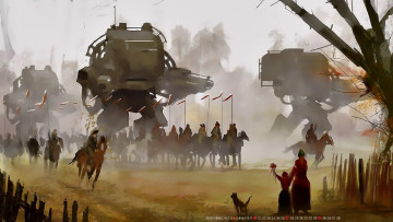 Картинка календари фэнтези солдат лошадь робот люди