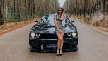 Картинка автомобили -авто+с+девушками dodge challenger
