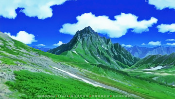 Картинка календари аниме пейзаж природа зеленый растение небо синий облако гора 2020 calendar