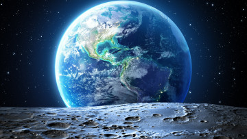Картинка космос земля космическое пространство поверхность луны