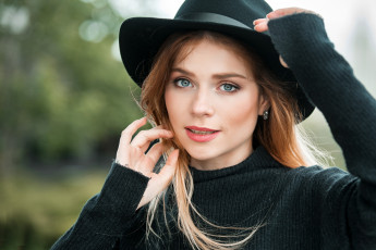 Картинка девушки -+лица +портреты шляпа портрет свитер