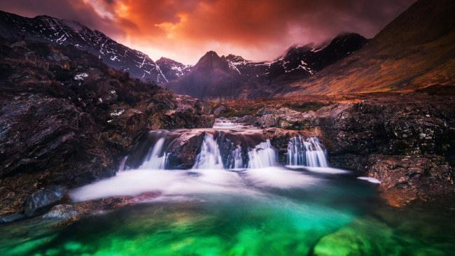 Обои картинки фото fairy pools waterfall, isle of skye, scotland, природа, водопады, fairy, pools, waterfall, isle, of, skye