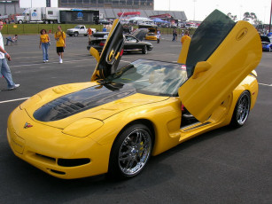 обоя corvette, c5, 1997, автомобили, выставки, уличные, фото