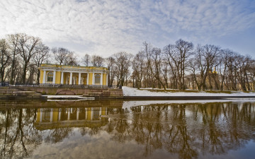 Картинка города пейзажи парк река небо