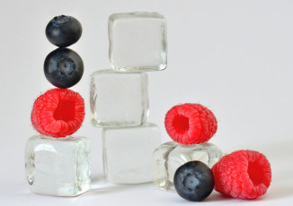 Картинка еда фрукты +ягоды лед голубика малина