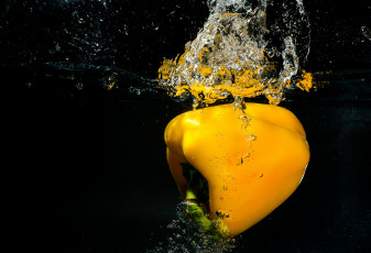 Картинка еда перец желтый овощ вода