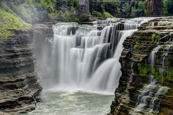 Картинка природа водопады водопад обрыв лес река