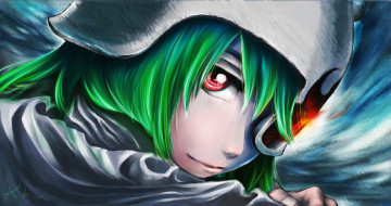 Картинка аниме bleach девочка первый номер глаз зелёные волосы маска взгляд аранкар блич