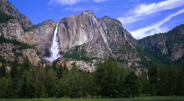 Картинка природа водопады небо водопад трава горы
