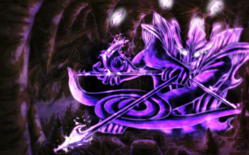 Картинка аниме naruto стрела лук сусано пещера огни