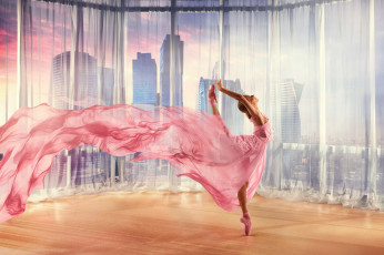 Картинка девушки -+блондинки +светловолосые балерина пуанты розовый шелк