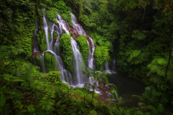 Картинка природа водопады скалы растительность водопад