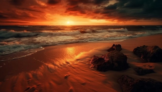 Обои картинки фото природа, восходы, закаты, пляж