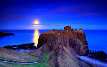 Картинка full moon shine природа восходы закаты море свет луна пейзаж