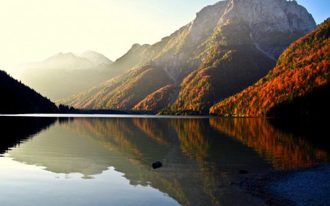 Обои картинки фото autumn, reflection, природа, реки, озера, горы, озеро, осень