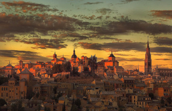 Картинка толедо испания города панорама вечер дома
