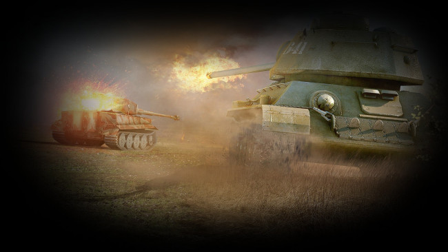 Обои картинки фото world, of, tanks, видео, игры, мир, танков, дуэль, взрывы, танки, поле