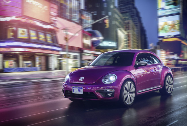 Обои картинки фото автомобили, volkswagen, 2015г, edition, pink, beetle, concept