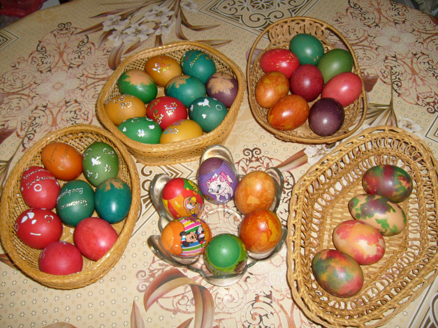 Обои картинки фото праздничные, пасха, фон, яйца