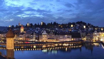 Картинка швейцария города -+огни+ночного+города