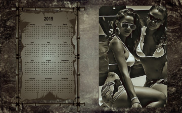 Картинка календари компьютерный+дизайн очки двое загар девушка