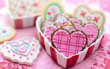 Картинка праздничные день+святого+валентина +сердечки +любовь печенье