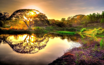 Картинка природа восходы закаты отражение