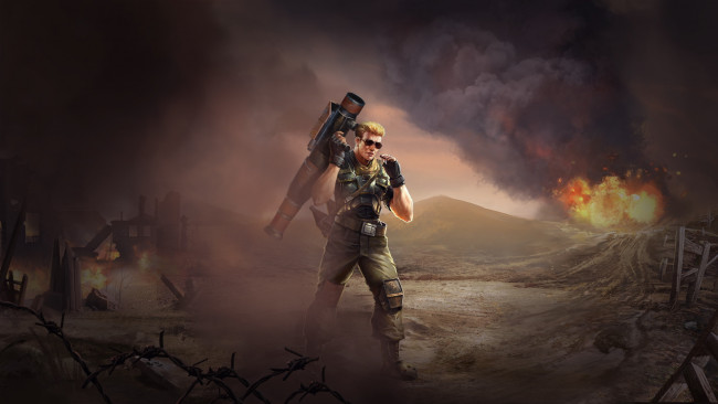 Обои картинки фото видео игры, battalion wars, рпг, фон, мужчина