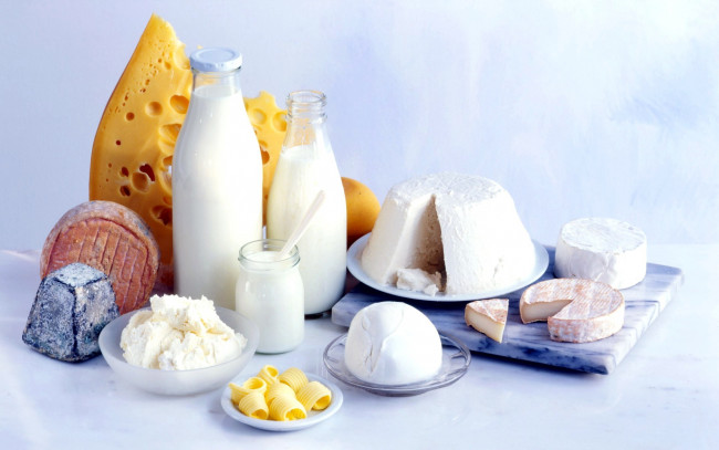Обои картинки фото еда, масло,  молочные продукты, молоко, творог, сыр