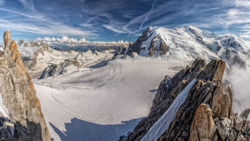 обоя mont blanc mountain range, french alps, природа, горы, mont, blanc, mountain, range, french, alps
