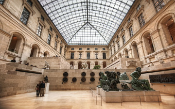 обоя inside, the, louvre, museum, paris, интерьер, дворцы, музеи