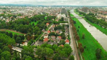 Картинка города панорамы мангейм парк луизен германия