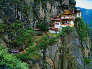 обоя taktsang palphug monastery,  bhutan, города, - буддийские и другие храмы, taktsang, palphug, monastery, paro, tiger's, nest, bhutan, такцанг-лакханг, паро, таксанг, такцанг-дзонг, бутан, монастырь, скала
